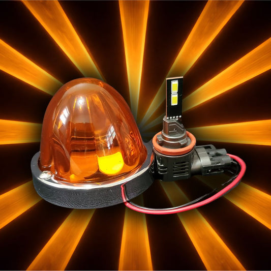 InfinityBEAM Single Color Amber H11 Star Pattern Glass Watermelon Light